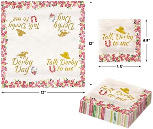 Servilletas desechables Fancy Land de carreras de caballos, 100 piezas, con foil dorado, para fiesta de Derby - imagen 5