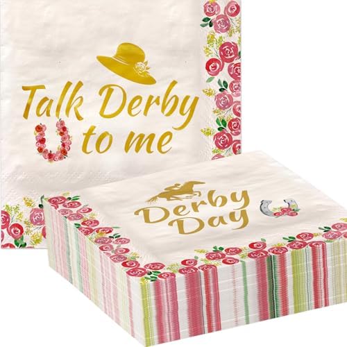Servilletas desechables Fancy Land de carreras de caballos, 100 piezas, con foil dorado, para fiesta de Derby - imagen 8