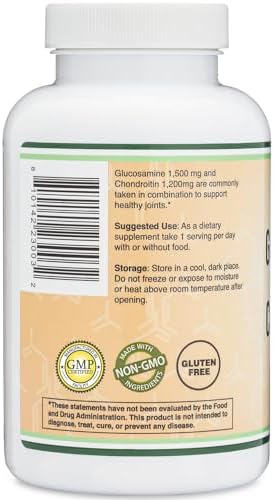Suplemento de Soporte Articular Glucosamina Condroitina Triple Fuerza (1,500mg Glucosamina, 1,200mg Condroitina) 180 Tabletas, Libre de Gluten, No - imagen 7