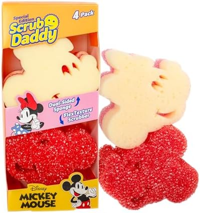 Esponjas de Cocina Scrub Daddy Mickey y Minnie Mouse - Incluye 2 Esponjas Scrub Daddy y 2 Estropajos Scrub Mommy - Edición Especial (4 Piezas) - imagen 1
