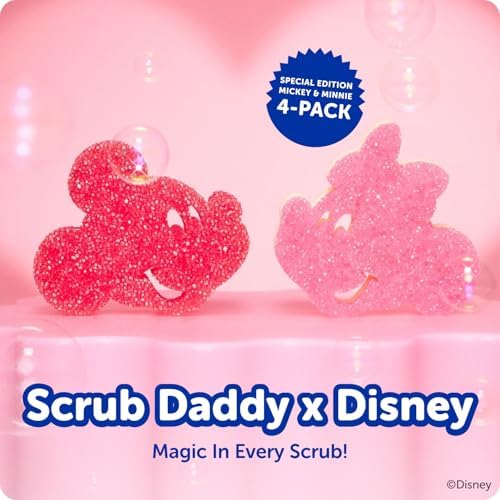 Esponjas de Cocina Scrub Daddy Mickey y Minnie Mouse - Incluye 2 Esponjas Scrub Daddy y 2 Estropajos Scrub Mommy - Edición Especial (4 Piezas) - imagen 2