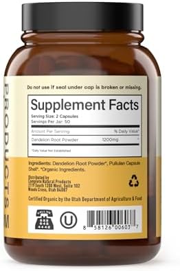 Cápsulas de Raíz de Diente de León Orgánicas 600mg - Suplemento Herbal para Detoxificación Hepática y Digestiva, Vegano, Sin GMO, Sin Rellenos, Libre - imagen 3