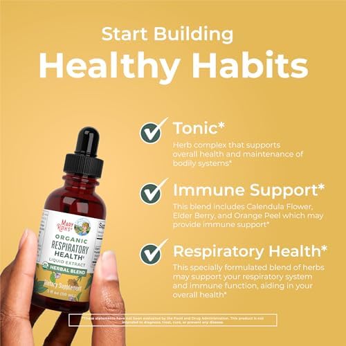 MaryRuth Organics Gotas Líquidas Orgánicas para la Salud Respiratoria con Hoja de Mullein | Raíz de Malvavisco & Saúco | Suplemento Vegano de 1 Fl Oz - imagen 5