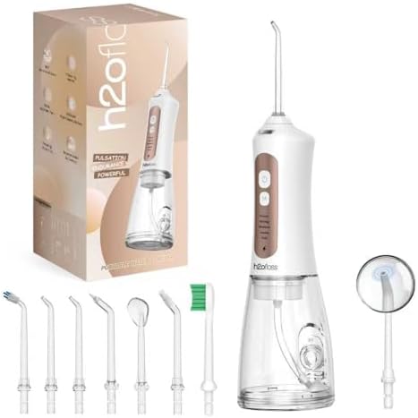 H2ofloss Irrigador Dental Portátil con Punta para Principiantes – 5 Modos de Cuidado Oral, Batería Recargable de 2500mAh, Tanque de 300ml, IPX7, - imagen 1