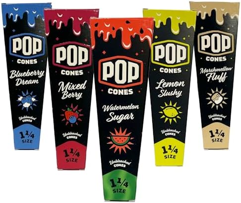 Pop Cones - Paquete Variado 2.0 de 1 1/4 Pulgadas, Sin Blanquear - 5 Paquetes - imagen 1