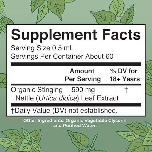 Extracto de Hoja de Ortiga MARYRUTH'S Organics | Suplemento Detox en Gotas Herbales | Orgánico USDA | Vegano | Sin OGM | Sin Gluten | 1 Oz Líquido - imagen 2