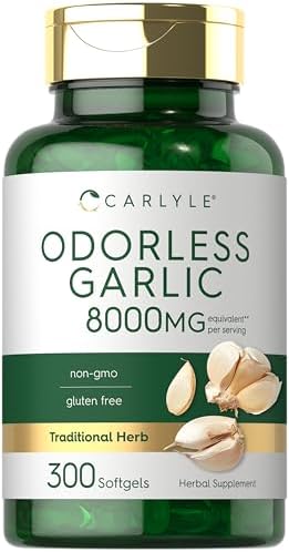 Cápsulas blandas de ajo sin olor Carlyle | 300 piezas | Fórmula de alta potencia | Sin OGM y sin gluten - imagen 1