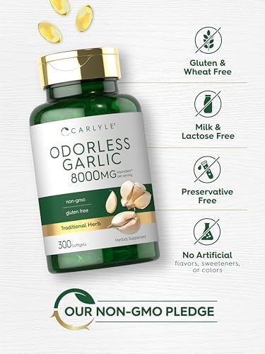 Cápsulas blandas de ajo sin olor Carlyle | 300 piezas | Fórmula de alta potencia | Sin OGM y sin gluten - imagen 5
