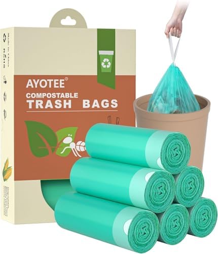 Bolsas de Basura Compostables AYOTEE de 4 Galones, 100 Piezas, Ultra Resistentes y Sin Aroma, para Baño, Cocina, Auto y Mascotas - imagen 1
