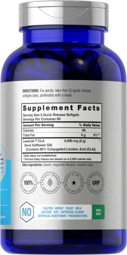 Suplemento de CLA Horbäach | 300 Cápsulas Blandas | Máxima Potencia | Ácido Linoleico Conjugado de Aceite de Cártamo | Sin OGM, Sin Gluten - imagen 2