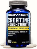 Cápsulas de Creatina Monohidratada BodyTech, Fórmula Micronizada para Hombres y Mujeres, 2250 mg por Porción, Suplemento Pre y Post Entrenamiento, - imagen 1
