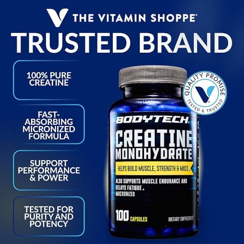Cápsulas de Creatina Monohidratada BodyTech, Fórmula Micronizada para Hombres y Mujeres, 2250 mg por Porción, Suplemento Pre y Post Entrenamiento, - imagen 2