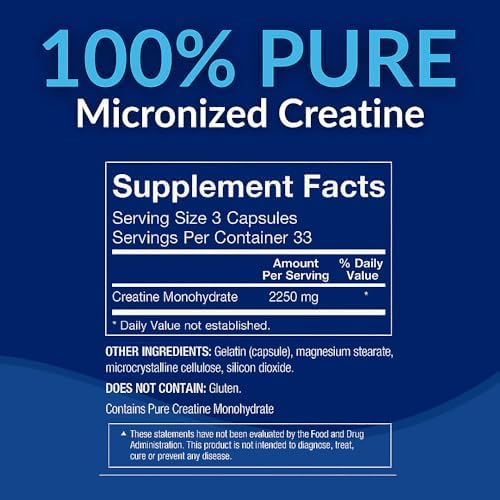 Cápsulas de Creatina Monohidratada BodyTech, Fórmula Micronizada para Hombres y Mujeres, 2250 mg por Porción, Suplemento Pre y Post Entrenamiento, - imagen 3