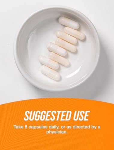 Cápsulas de L-Arginina BulkSupplements.com - Suplemento de Arginina y Óxido Nítrico, Sin Gluten, 8 Cápsulas por Porción (5000mg), 240 Contenido - imagen 4