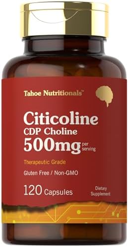 Suplemento de Citicolina Tahoe Nutritionals | 500mg | 120 Cápsulas | CDP Colina | Grado Terapéutico | Sin OGM y Libre de Gluten - imagen 1
