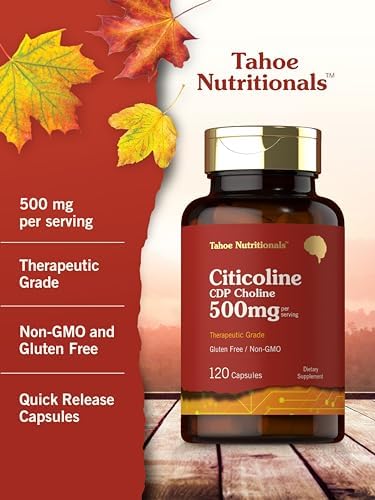 Suplemento de Citicolina Tahoe Nutritionals | 500mg | 120 Cápsulas | CDP Colina | Grado Terapéutico | Sin OGM y Libre de Gluten - imagen 4