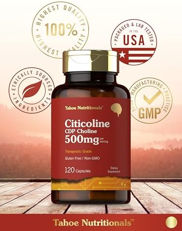 Suplemento de Citicolina Tahoe Nutritionals | 500mg | 120 Cápsulas | CDP Colina | Grado Terapéutico | Sin OGM y Libre de Gluten - imagen 6