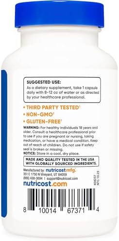Extracto de Gymnema Sylvestre Nutricost 180 Cápsulas - 180 Porciones por Botella, Libre de GMO, Sin Gluten y Apto para Vegetarianos - imagen 4