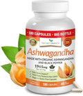 Ashwagandha Orgánica Certificada UDAF con Pimienta Negra, 1965mg - Fuerza Extra para Estrés, Sueño, Ánimo, Tiroides, Energía, Cabello, Suplemento - imagen 1