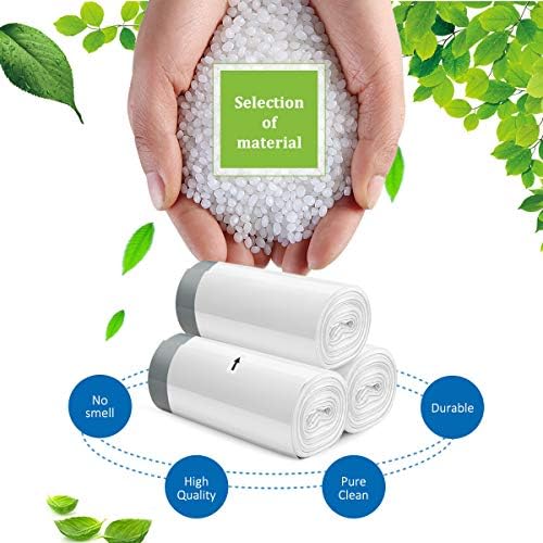 Bolsas de Basura de 4 Galones y 320 Cuentas con Cuerda de Teivio, Forros para Bote de Baño, Bolsas Plásticas Pequeñas para Hogar y Oficina, Color - imagen 6