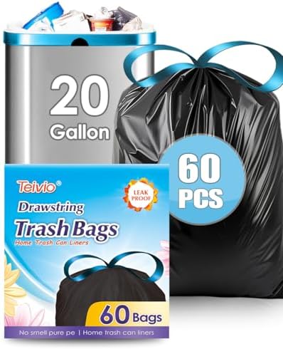 Bolsas de Basura de 4 Galones y 320 Cuentas con Cuerda de Teivio, Forros para Bote de Baño, Bolsas Plásticas Pequeñas para Hogar y Oficina, Color - imagen 8