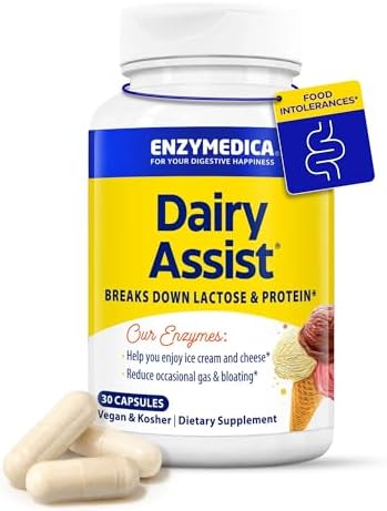 Enzymedica DairyAssist - Suplemento Digestivo para Intolerancia a la Lactosa, 30 Cápsulas, Ayuda a Reducir Gases y Distensión, Libre de Gluten - imagen 1