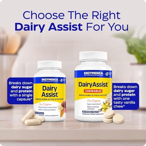 Enzymedica DairyAssist - Suplemento Digestivo para Intolerancia a la Lactosa, 30 Cápsulas, Ayuda a Reducir Gases y Distensión, Libre de Gluten - imagen 8