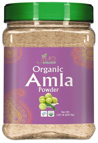 Polvo de Amla Orgánico 1.25 LB (20oz) - Puro, Libre de Gluten, No Transgénico, Vitamina C, Bolsa a Granel, 100% Natural - Jiva Organics - imagen 1