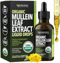 Gotas de Mullein para Pulmones - Extracto Orgánico de Hoja de Mullein - Suplemento para la Salud Respiratoria - 2 Fl Oz - Vegano, No GMO y Sin - imagen 1