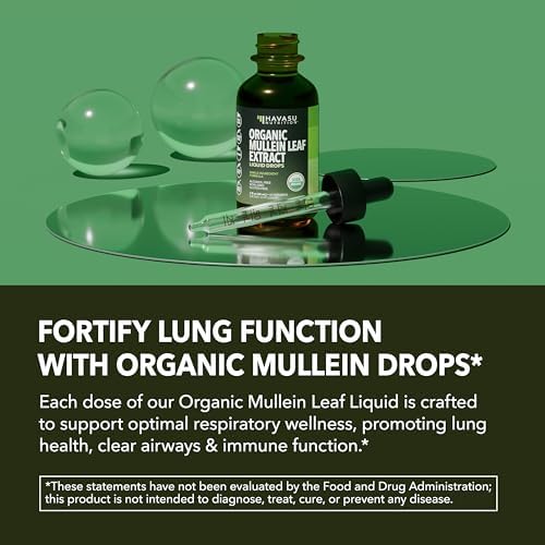 Gotas de Mullein para Pulmones - Extracto Orgánico de Hoja de Mullein - Suplemento para la Salud Respiratoria - 2 Fl Oz - Vegano, No GMO y Sin - imagen 4