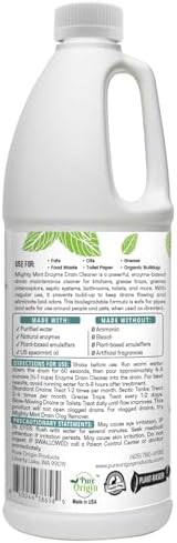 Mighty Mint Enzyme Mantenedor de Drenaje – Limpiador y Desodorante para Control de Olores y Prevención de Acumulación – Seguro para Tuberías, - imagen 7