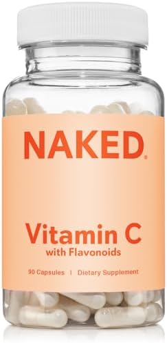 NAKED Vitamina C - Cápsulas de 500mg de Ácido Ascórbico con Bioflavonoides Cítricos - Antioxidante Diario y Soporte Inmunológico - Veganas, No GMO - - imagen 1