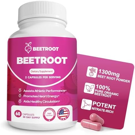 Cápsulas de Raíz de Betabel ZyliaVitaX – 1300mg de Polvo Orgánico, Suplemento Vegano y No GMO para Energía, Resistencia y Flujo Sanguíneo – 60 - imagen 1