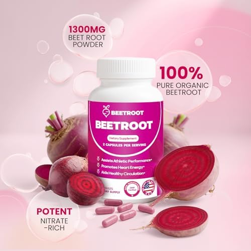 Cápsulas de Raíz de Betabel ZyliaVitaX – 1300mg de Polvo Orgánico, Suplemento Vegano y No GMO para Energía, Resistencia y Flujo Sanguíneo – 60 - imagen 2