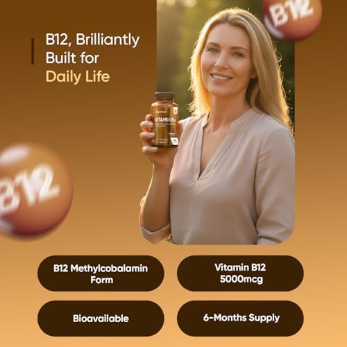 Vitaminas B12 WeightWorld 5000mcg | Suministro para 6 Meses | Methylcobalamin para un Sistema Nervioso Saludable y Producción de Energía (180 - imagen 2