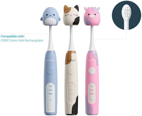 Cabezas de Cepillo de Dientes ORDO Sonic Squishmallows para Niños, Suaves, Para Cepillo Eléctrico Recargable, 4 Años en Adelante, Blancas (Paquete de - imagen 3