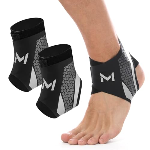 Yougeweiwu 2 Piezas de Soporte para Tobillo con Compresión y Estabilizador Ajustable para Hombres y Mujeres, Ideal para Entrenamiento y Actividades - imagen 1