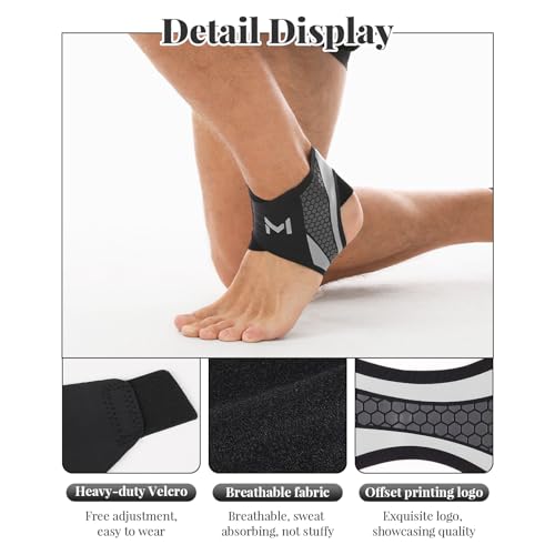 Yougeweiwu 2 Piezas de Soporte para Tobillo con Compresión y Estabilizador Ajustable para Hombres y Mujeres, Ideal para Entrenamiento y Actividades - imagen 2