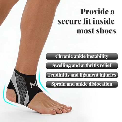 Yougeweiwu 2 Piezas de Soporte para Tobillo con Compresión y Estabilizador Ajustable para Hombres y Mujeres, Ideal para Entrenamiento y Actividades - imagen 4