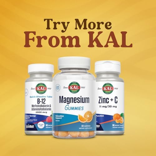 KAL Suplemento de Energía B12 Methylcobalamin y Adenosilcobalamina 2000 mcg ActivMelt, 60 Microtabletas Sabor Frutos Rojos, Alta Absorción - imagen 6