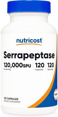 Nutricost Serrapeptasa 120,000 SPU, 120 Cápsulas - Libre de Gluten, No Transgénico y Apto para Vegetarianos - imagen 1