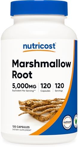 Nutricost Raíz de Malvavisco 120 Cápsulas - 120 Porciones por Botella - Libre de Gluten y No OGM - imagen 1
