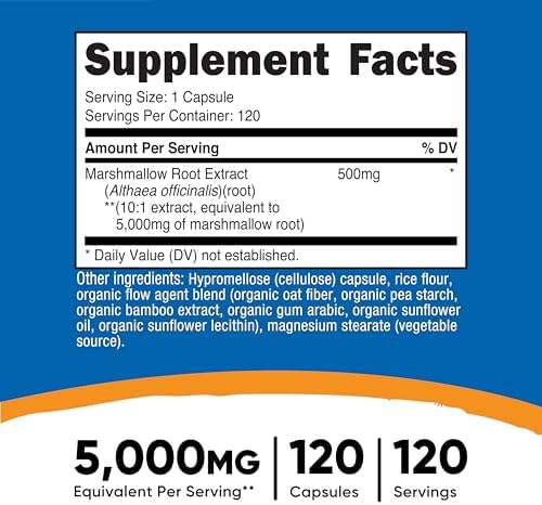 Nutricost Raíz de Malvavisco 120 Cápsulas - 120 Porciones por Botella - Libre de Gluten y No OGM - imagen 2