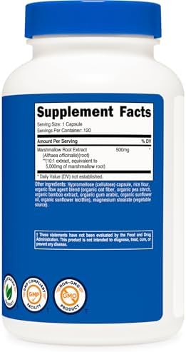 Nutricost Raíz de Malvavisco 120 Cápsulas - 120 Porciones por Botella - Libre de Gluten y No OGM - imagen 5