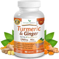 Suplemento de Cúrcuma y Jengibre para Soporte Articular y Confort Muscular – 1960mg de Cúrcuma Orgánica con Extracto de Pimienta Negra BioPerine, 90 - imagen 1