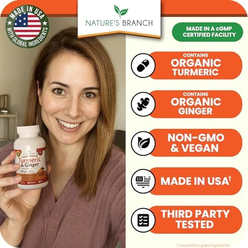 Suplemento de Cúrcuma y Jengibre para Soporte Articular y Confort Muscular – 1960mg de Cúrcuma Orgánica con Extracto de Pimienta Negra BioPerine, 90 - imagen 2