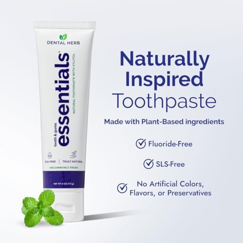 Pasta de Dientes Esenciales Sin Flúor, Pasta Diaria a Base de Plantas para Aliento Fresco, Sin SLS, Ingredientes Limpios, 4 oz, de Dental Herb Company - imagen 2
