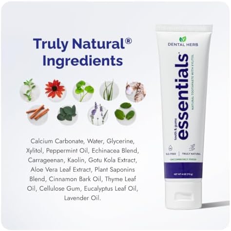 Pasta de Dientes Esenciales Sin Flúor, Pasta Diaria a Base de Plantas para Aliento Fresco, Sin SLS, Ingredientes Limpios, 4 oz, de Dental Herb Company - imagen 4