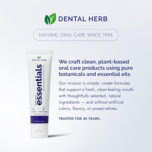 Pasta de Dientes Esenciales Sin Flúor, Pasta Diaria a Base de Plantas para Aliento Fresco, Sin SLS, Ingredientes Limpios, 4 oz, de Dental Herb Company - imagen 6