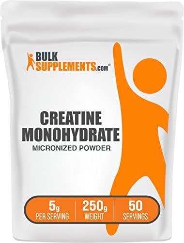 Creatina Monohidratada en Polvo BulkSupplements.com - Creatina Micronizada, Sin Sabor, Pura y Libre de Gluten, 5g por Porción, 250g (8.8 oz) - imagen 1